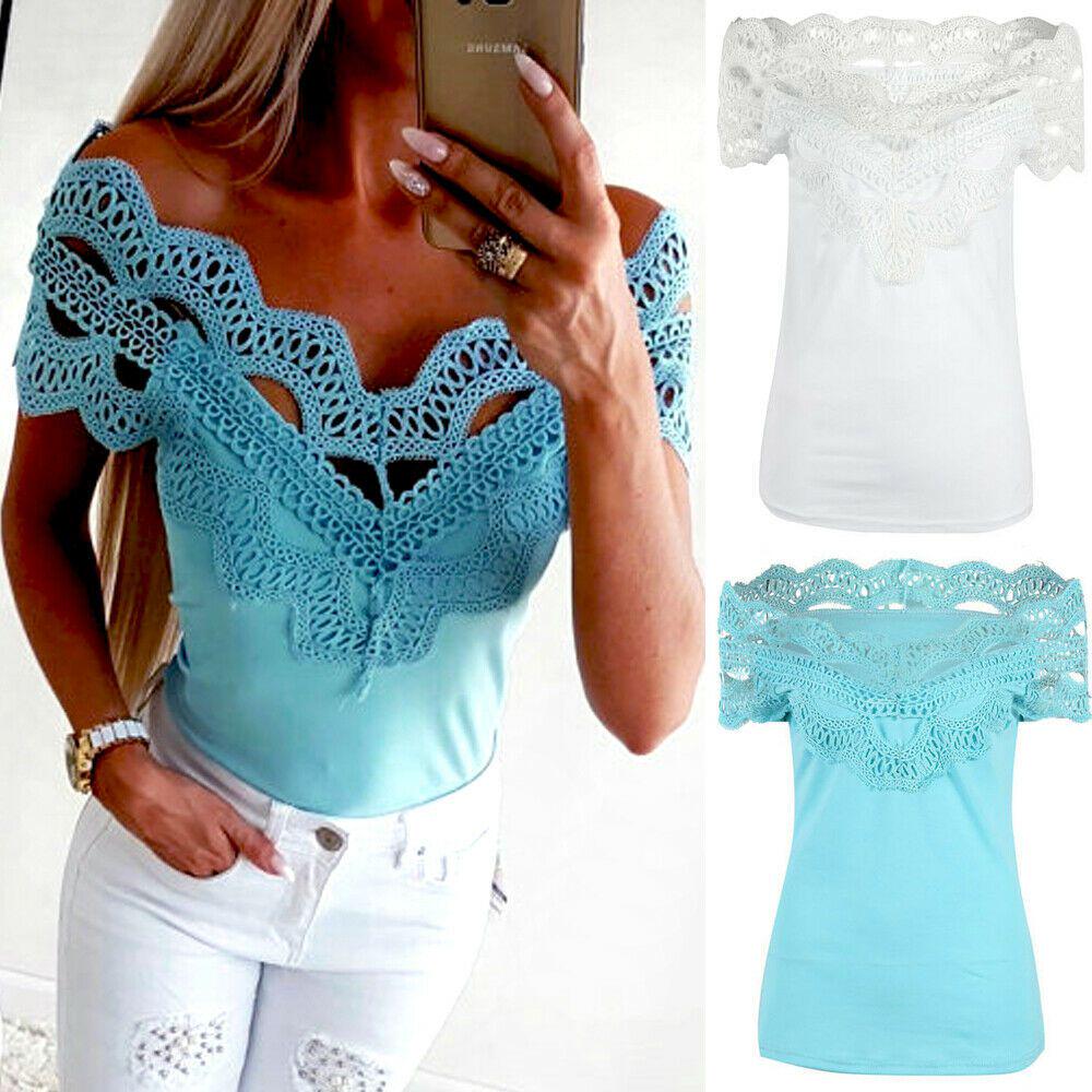 Hochwertige Damen Kurzarm Spitzen T-Shirts für mühelosen Sommerstil
