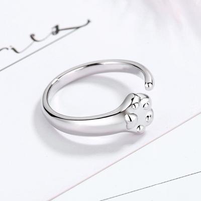 Anillo para mujer con diseño de apertura ajustable, galvanoplastia, superficie lisa, decoración que combina con todo, regalo para damas, lindo gato