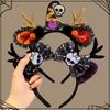 Black Headdress Halloween Headband Plush Cosplay Headband Spider Web Headband  Hair Accessories