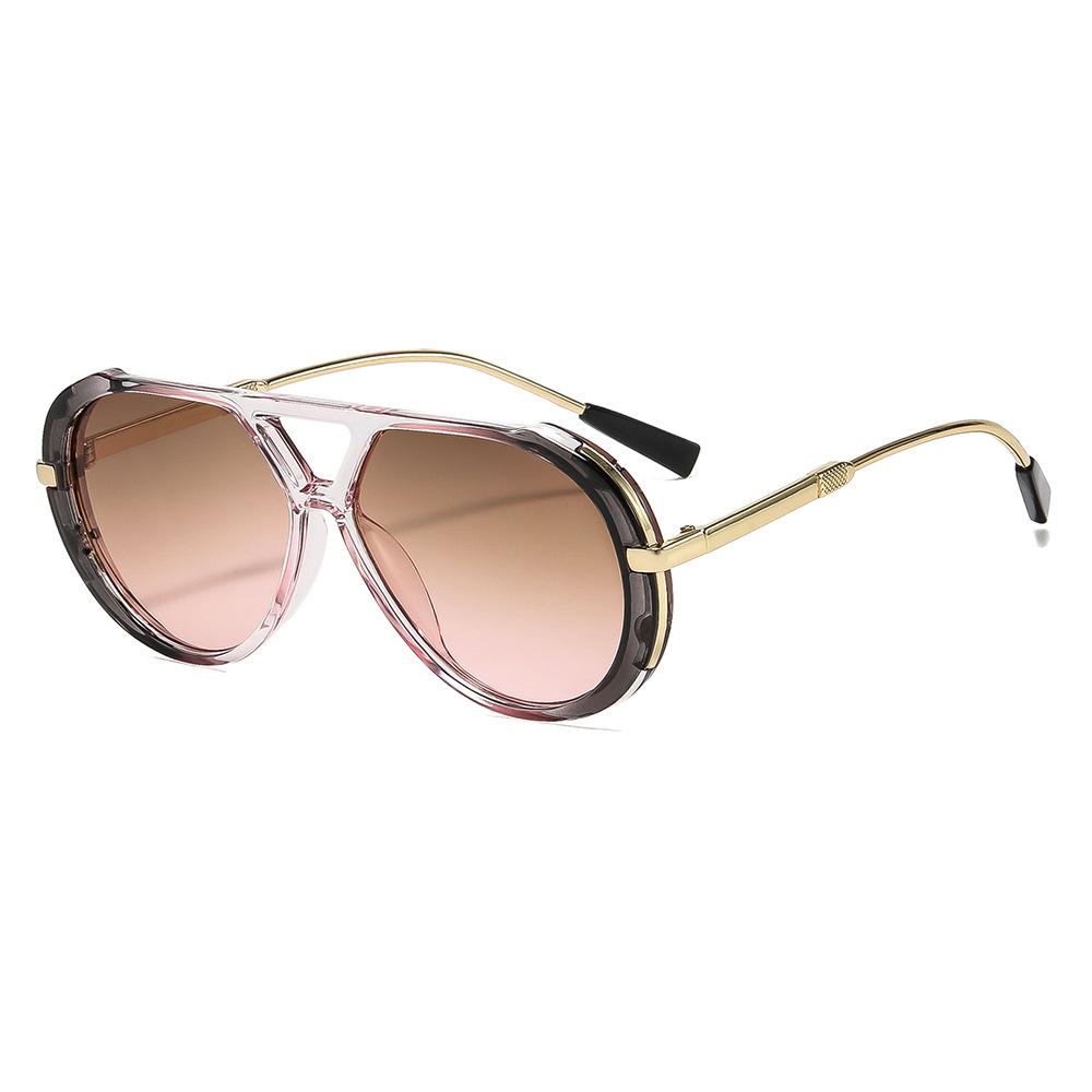 New European and American style pilot sunglasses women's fashion retro large frame sunglasses UV protection
