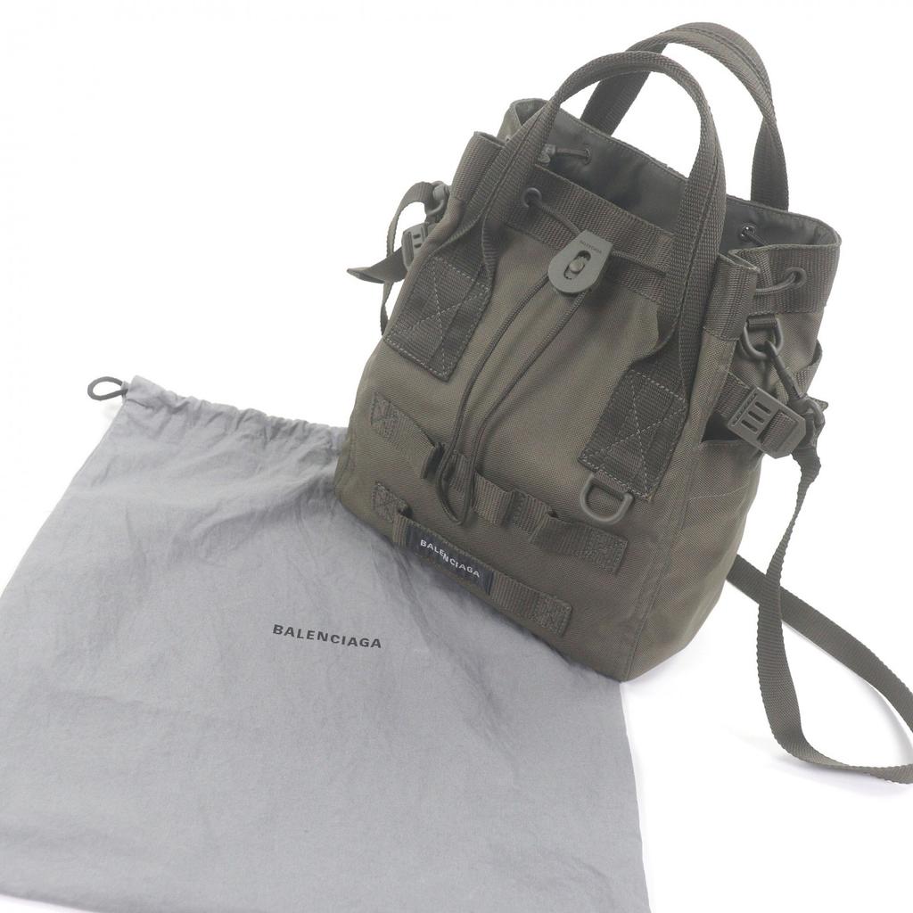 Great BALENCIAGA Shoulder Bag ARMY 2WAY Handbag Khaki Used