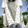 Women's Little Flower Anime Bell-Sleeve UV Protection Ice Sleeves for Summer - Loose Fit for Driving, Cycling & Outdoor Activities