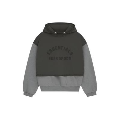 Nylon Fleece Hooded Sweater Dark Heather Oatmeal/Ink Men Tops Grey 202SP244323F