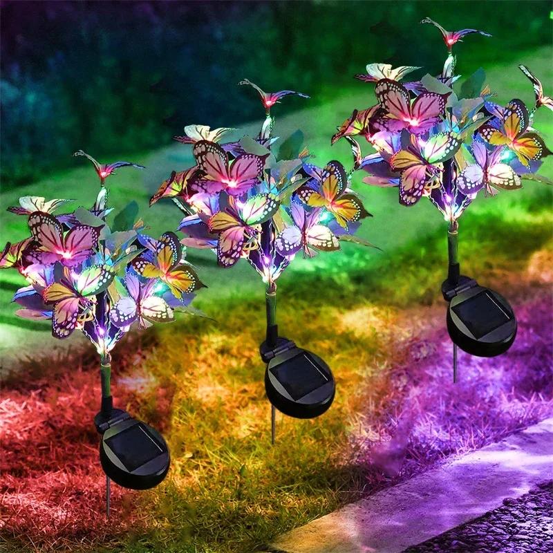 

Солнечный светильник для газона в виде ветки бабочки, водонепроницаемый, для двора виллы, для создания атмосферы ландшафта, декоративный светильник для сада 1PCS разноцветный