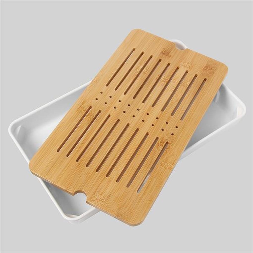 Milne Rechteckiges Teebrett (33x19cm)/ Wiederverwendetes Bambus-Teebrett