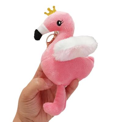 Plush Toys Animation Flamingo Plush Doll Keychain Charm Cute Animal Plush Dolls Stuffed Toys Schoolbag Pendant Girls Birthday Present