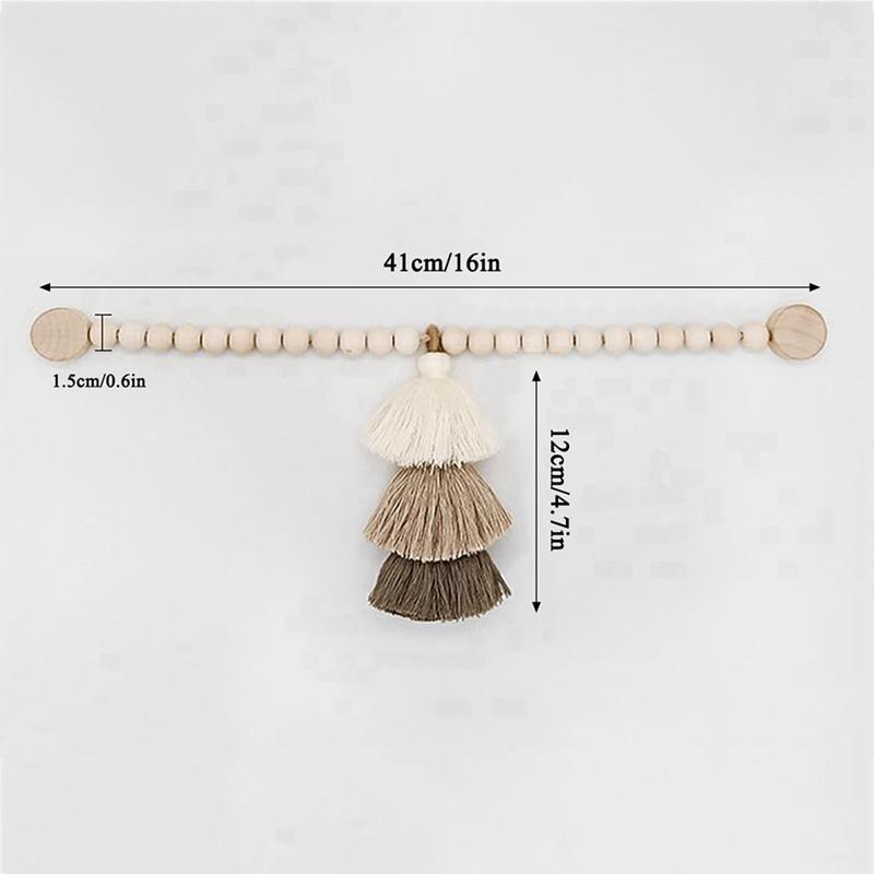 2pc Bead Garlands Curtain Tiebacks Rainbow Tassel Wood Bead Magnetic Curtain Tiebacks For Home Office Living Room Decoration