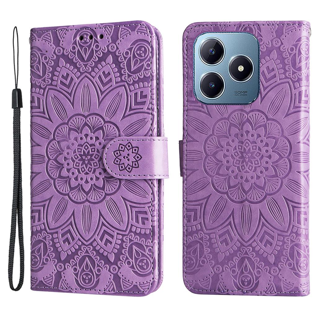 For Realme Note 60x 4G/C63 4G/C61 4G/Note 60 Case Sunflower PU Leather Flip Phone Cover