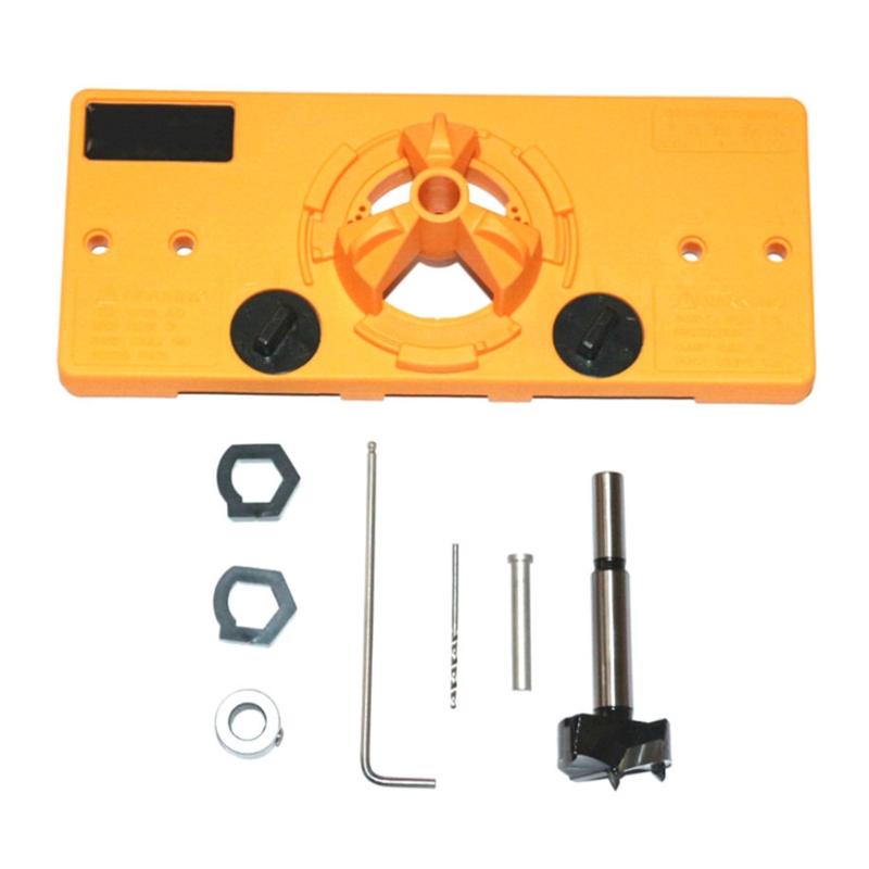 Precise Multifunctional Hinge Hole Opener 15mm-35mm Boring Hole Drill Guide Dowel Jig Kit System Woodworking Tools