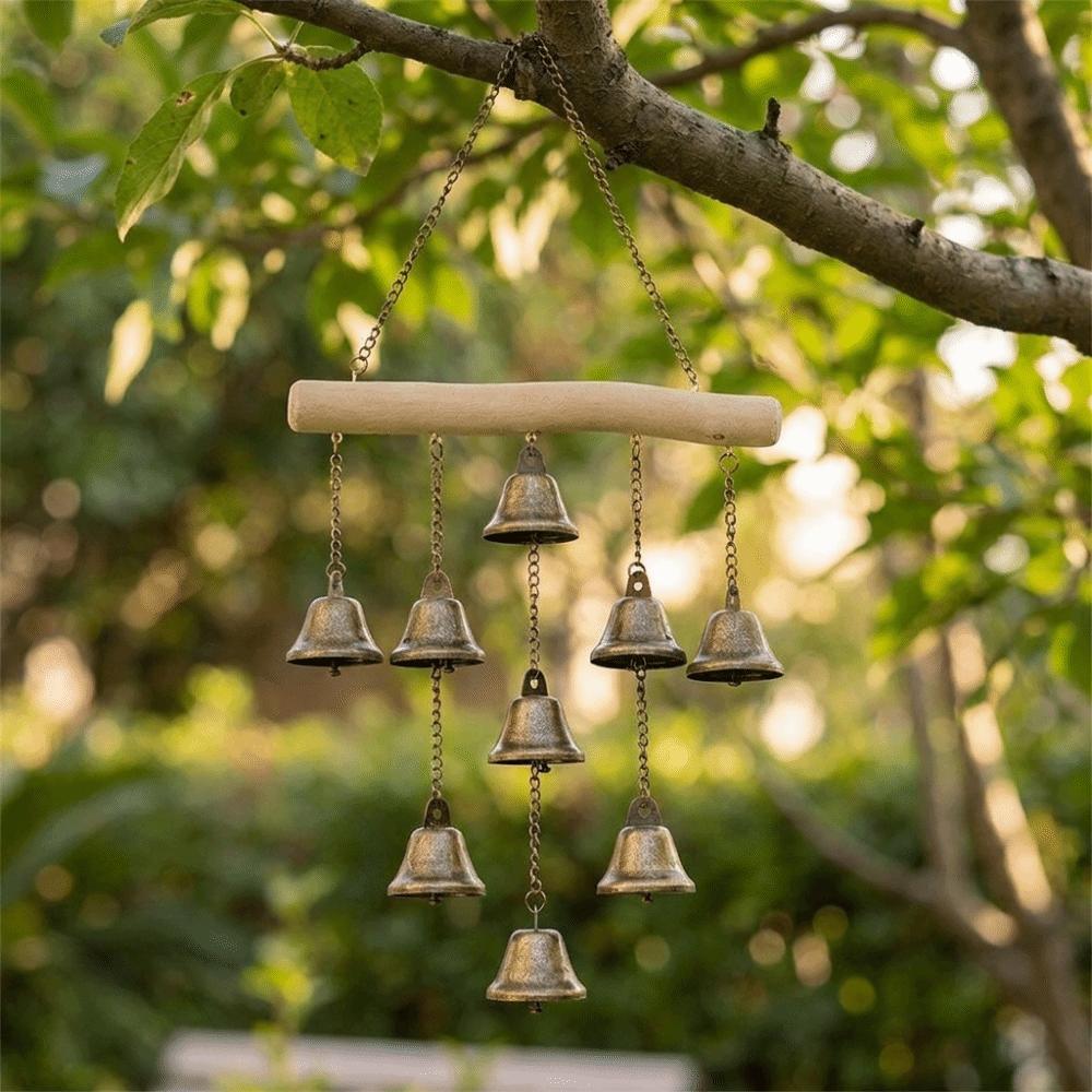 Metal Bells Iron Art Wind Chime Vintage Door Bell Decorative Chain Entry Door Reminder Outdoor