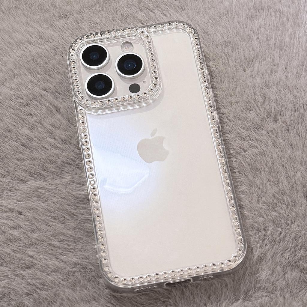 Rhinestone Glitter Powder Transparent Suitable for Apple 16 Mobile Phone Case 15promax Anti-fall IPhone 13 Soft Sleeve 1114