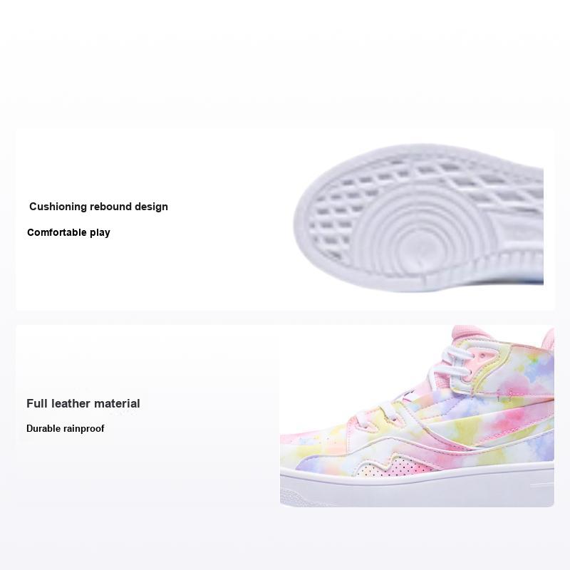 Li Ning Youth Comfortable Versatile Version Non-Slip Wear-Resistant Kids Skate Shoes Kids Sneakers Pink Blue YKCR150-2