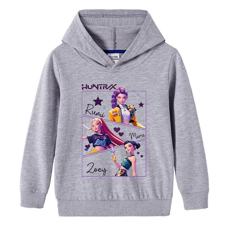 Kid's Loose Casual Pullover Hoodie KPop Demon Hunter Street Fashion Printed Top