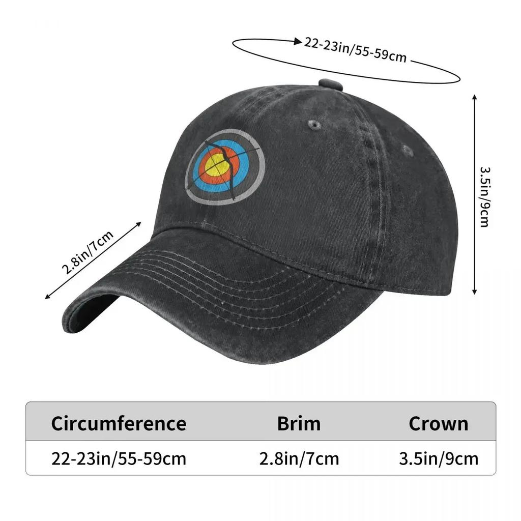 2026 Tiro con l'Arco Arco Freccia Sport Cappellini da Baseball Accessori Cappellino Casual in Denim Usurato Uomo Donna Outdoor Tutte le Stagioni