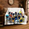 Pătură moale din flanelă A-Astro Bot Robot Desen Animat, Pătură confortabilă pentru Pat, Canapea, Fotoliu, Dormitor, Sufragerie, Călătorie, Camping