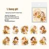 Yanji Spring Story PET Sticker Pack: Wreath Girl, Journal Decoration, Plant Bouquet Collage
