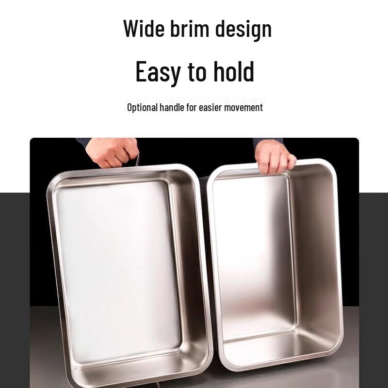 FATTBAO Stainless Steel Deep Rectangular Food Pan with Lid