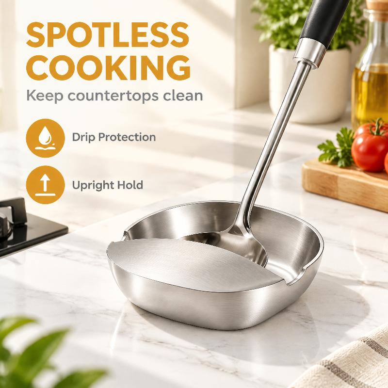Stove Spoon Holder Stainless Steel Self Standing Utensils Frame Household Ladle Holder For Spoon Spatula Kitchen Counter Stove