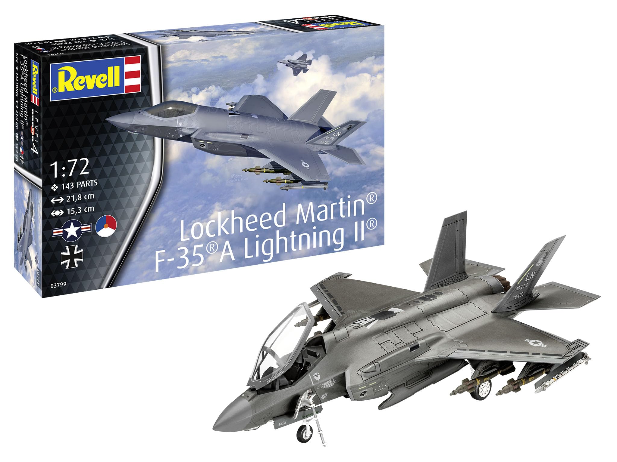 

German Revell 1/72 F-35A Lightning II Plastic Model Kit 03799 (Airplane)