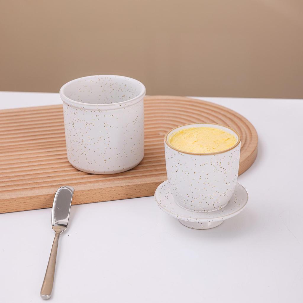 Ceramic Butter Dish - Freshness Preservation Sealed Jar, Creative Western Style Butter Box.