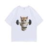 Summer Funny Gym Sam Sulek Cat Graphic Print T-shirts Men Women Fitness Pump Cover Tshirt Woman Meme T Shirt Short Sleeve