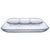 Phoenix Transparent Heat Resistant Glass Dumpling Plate with Vinegar Dish Multi Compartment Breakfast Tray