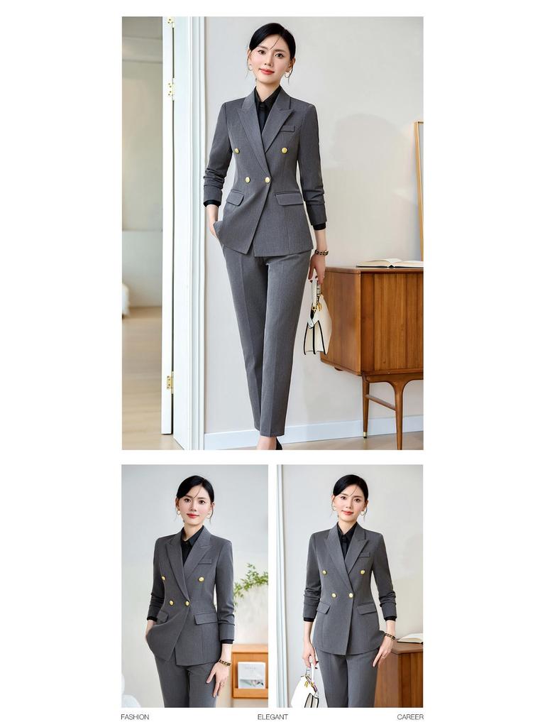 2024 Women's Professional Autumn Suit Set: Formal Blazer and Trousers