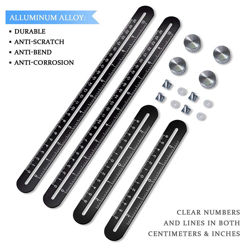 Four-Fold Multi-Angle Aluminum Alloy and Stainless Steel Ruler