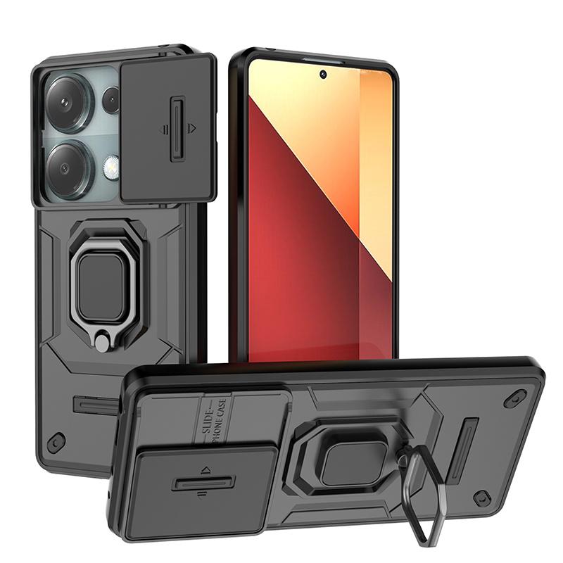 Для Poco M6 Pro 4G чехол магнитный держатель кольцо бронированная задняя крышка Poko Poxo Little M 6 Pro M6Pro PocoM6Pro 4G слайдер объектив защитный чехол