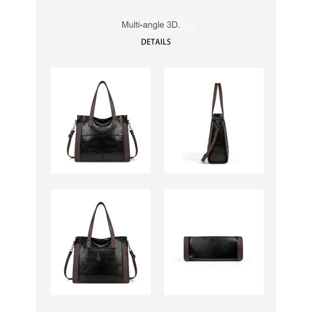Tote Bag Women Faux Leather Large Capacity Daily Commute