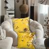 Traditional Yellow Peony Branch And Bird'S Nest Cushion Coversuitable For Sofa Car Bedroom Decorative Cushion Cover Pillow Cover