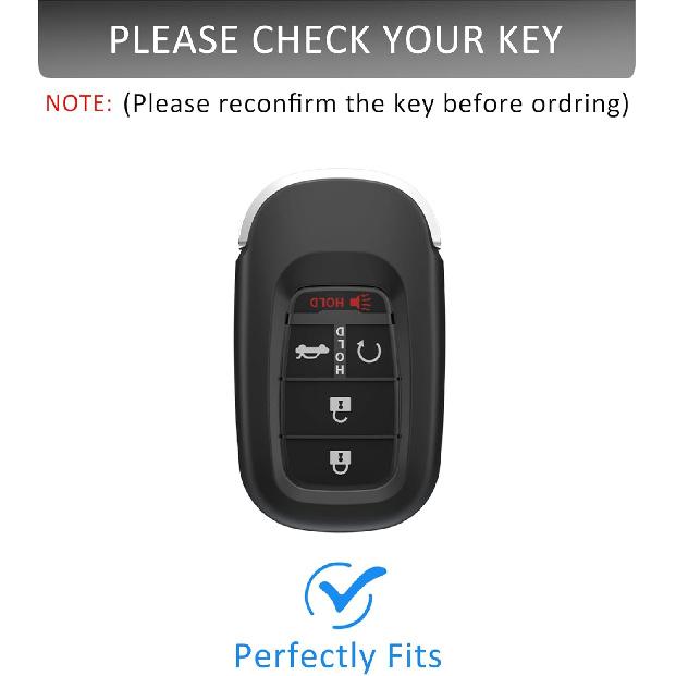 Key Fob Cover with Keychain For 2022 2023 2024 Accord Civic HR-V CR-V Pilot Smart Remote Key Case