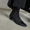 Giant Beauty~ Coarse Heel Short Boots Women's New 2025 Autumn and Winter Suede Boots Square Head Short Boots Design Skinny Women's Boots