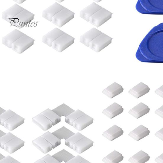 1 Satz LED-Lichtleisten-Stecker, 4-polig, unverdrahtet, lückenlos, lötfreier Stecker, L-förmiger Eckadapter, selbstklebender Clip, dreieckiges Krähenplatten-Set