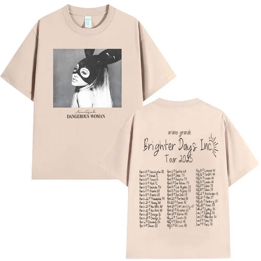 

Singer Ariana Grandes Pop Music Tour Harajuku Tshirt 2025 Summer Mens Womens Concert Cotton Tshirt Summer Hot Selling XL