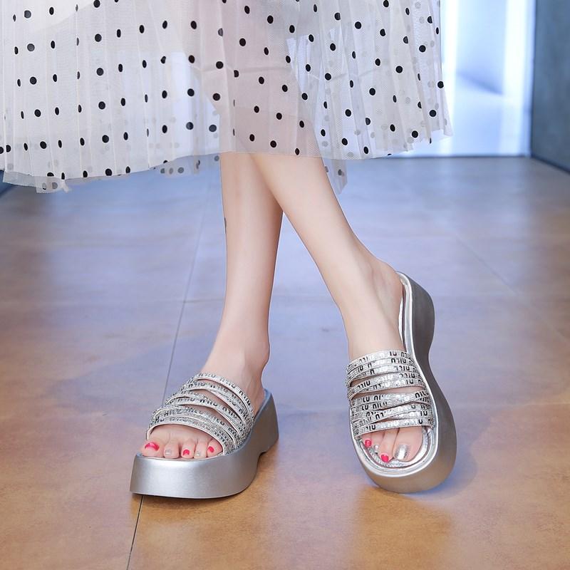 CRLAYDK Designer Women's Slippers Strap Sandals Slip On Indoor Outdoor For Summer Ladies Platform Shoes Walking Casual Slides