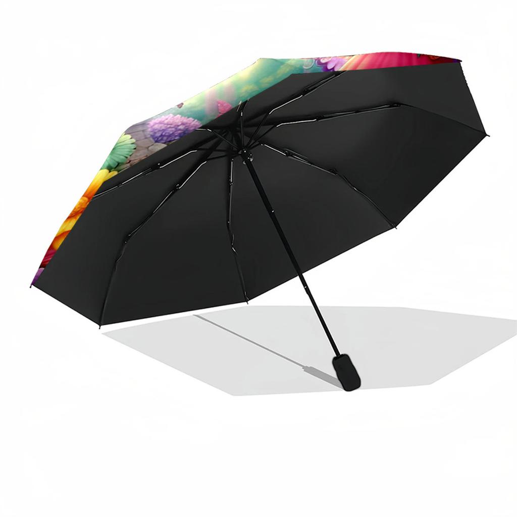 Feengarten Abenteuer Automatischer Regenschirm für Draußen mit 8 Speichen Stabile Konstruktion Reiseutensil Stilvolles Accessoire Hochzeitsfeier Geschenk