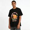 Cute Garden Brown Bear Print Casual T-Shirt Loose Breathable Top for Daily Outings and Trips Pure cotton T-shirt