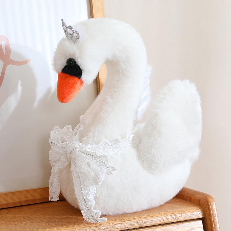 

Black and White Swan Plush Doll - Children s Comfort Toy and Home Decor White Swan
