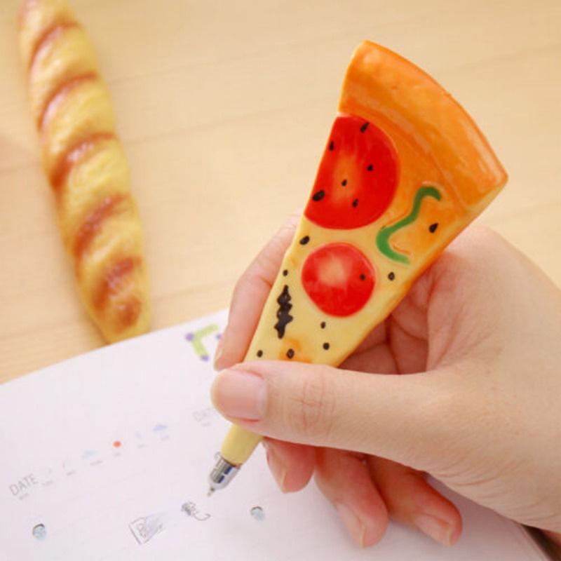 3pcs Pizza ballpoint pen, new and unique pizza-shaped ballpoint pen, simulated bread ballpoint pen