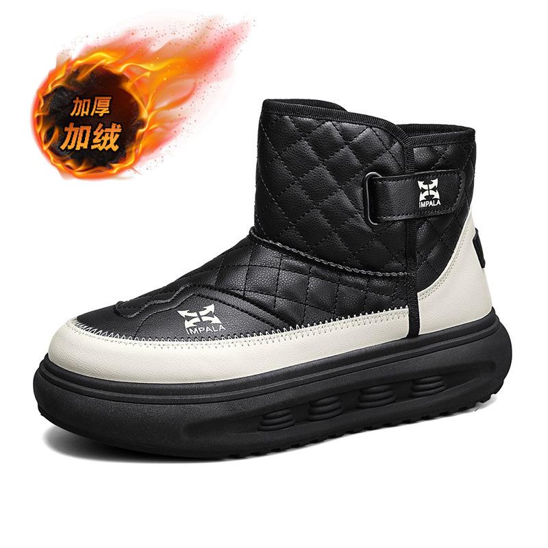 

Мужские зимние водонепроницаемые хлопковые ботинки-хлебцы, короткие ботинки с подкладкой, утепленные, модные ботинки на толстой подошве для снега 44