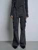 RAMEE Edge Pocket Cargo Bootcut Pants [Black, Charcoal]