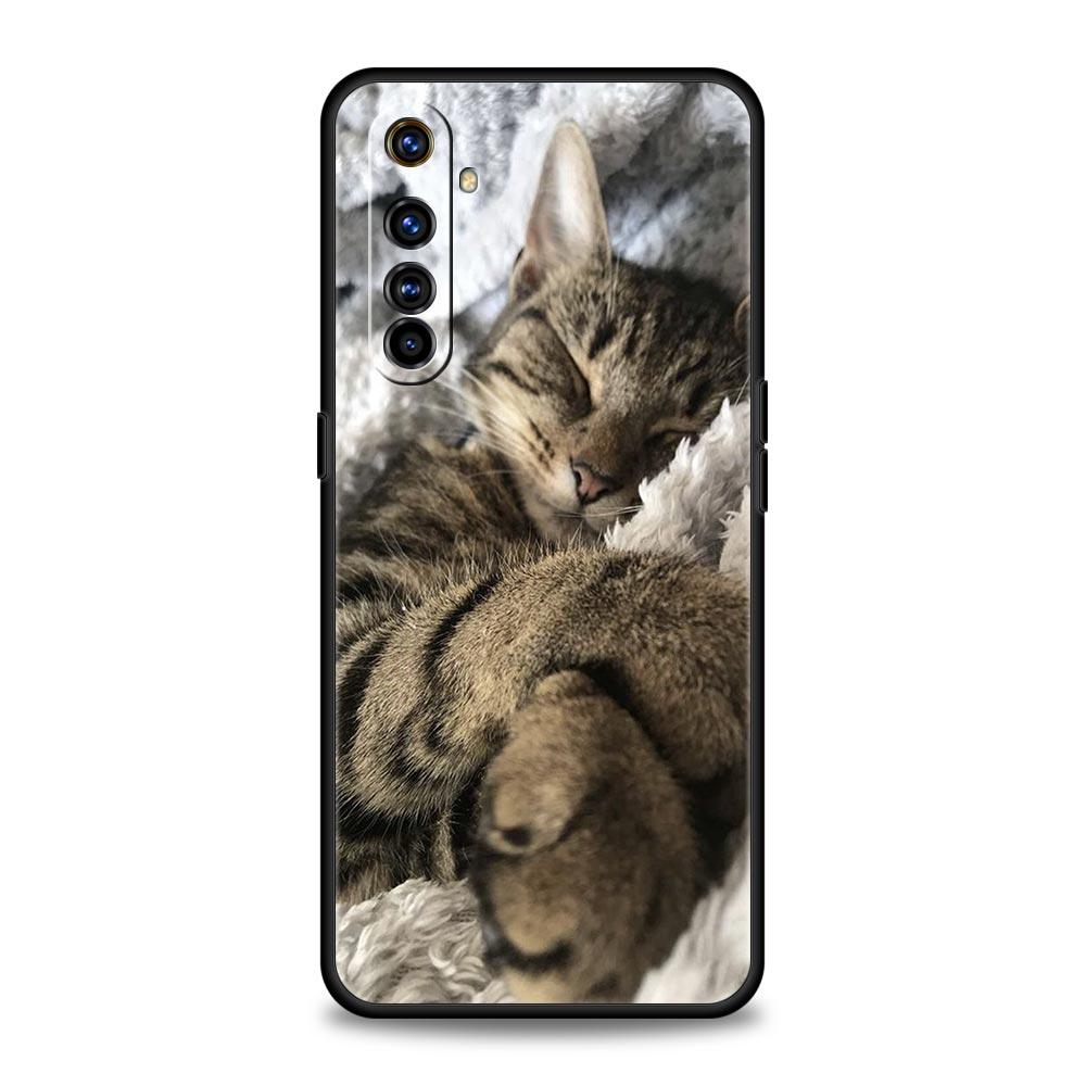 lovely sleep kitten Phone Case For Realme 12 11 10 9 8 5G 7 6 GT5 GT3 GT2 Pro Plus C21 C25 C35 For Realme GT Neo 2 3 3T 5 Cover