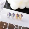 Geometric Zircon Rhombus Stud Earrings - Elegant Women's Accessories