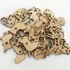 50Pcs Christmas Tree Wood Ornaments Cartoon Card DIY Party Decoration Santa Claus Snowflake Home Craft Supplies