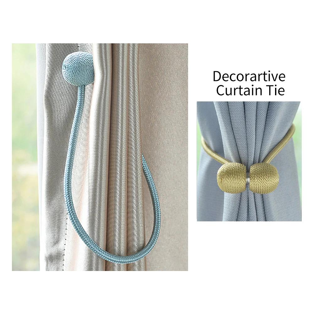 1PC Magnetic Ball Curtain Tiebacks Tie Rope Accessory Rods Accessoires Backs Holdbacks Buckle Clips Hook Holder Home Decor