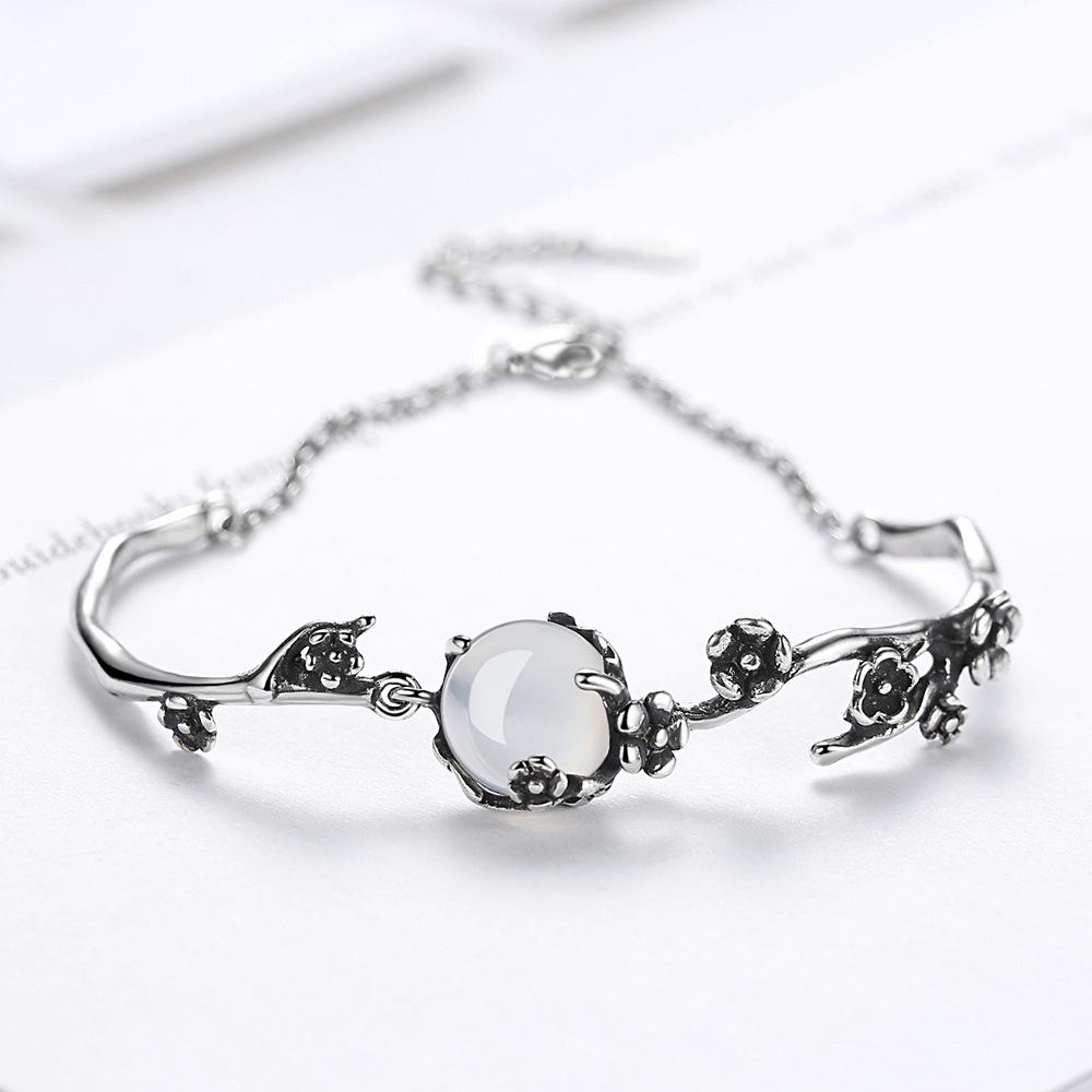 925er Sterlingsilber Modischer Blumenarmband Geschenk Schmuck