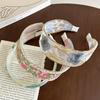1/3pcs Elegant Chiffon Embroidery Flower Hairband – Sweet Floral Headband Turban Hoop for Women Hair Accessories