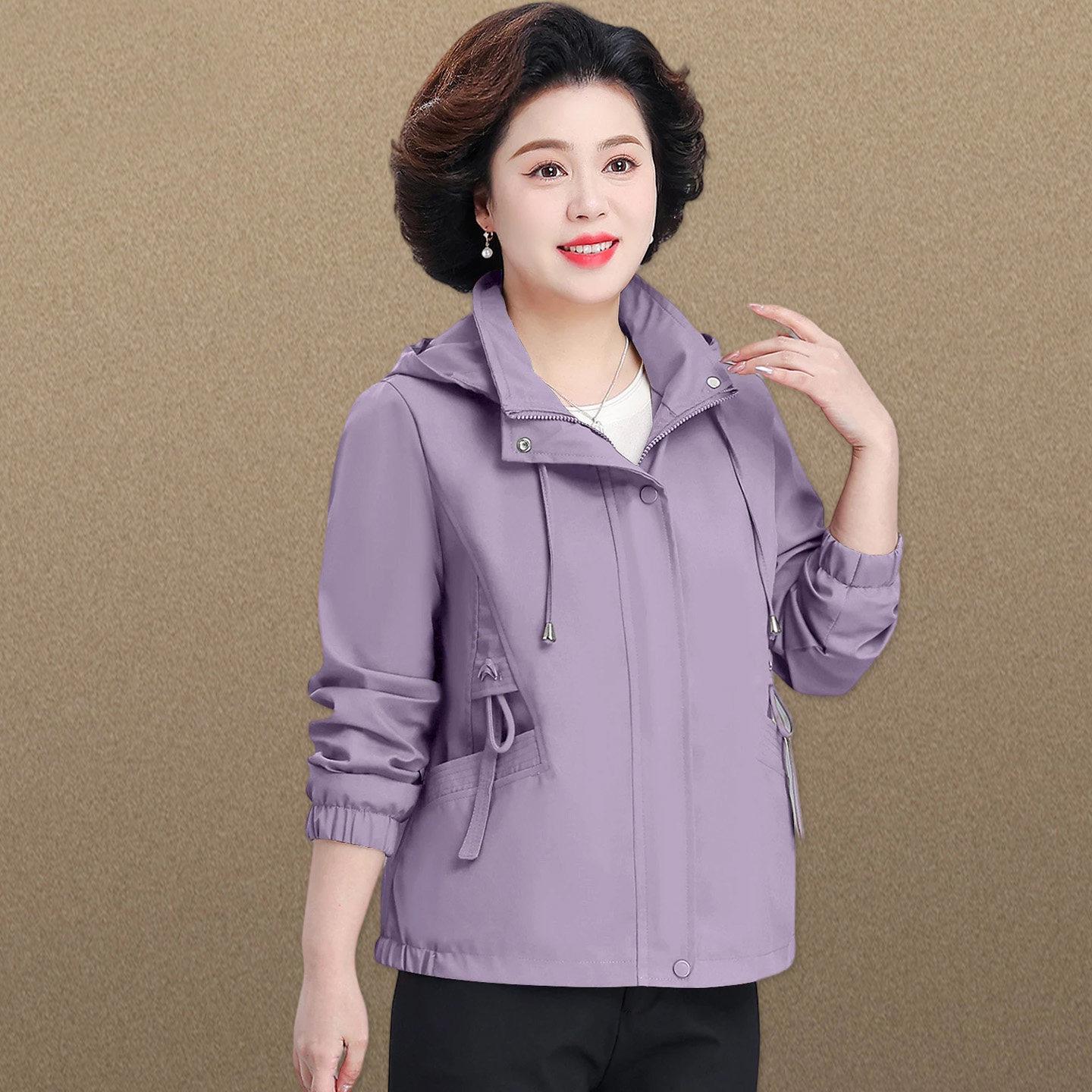 

Stylish 2026 Spring Jacket for Women 50+ with Detachable Hood XL (Below 105 lbs suggestion)
