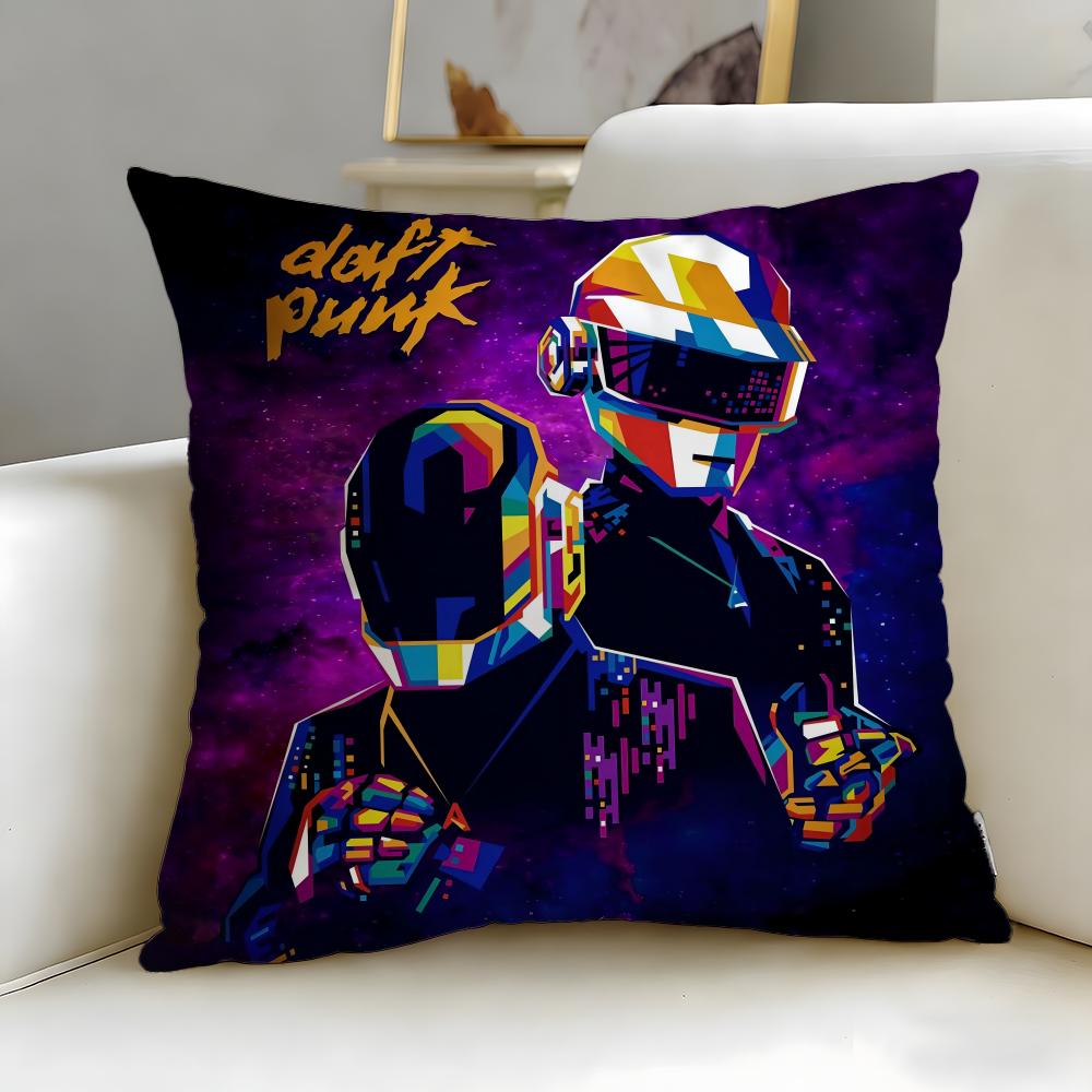 Klassische Band Daft Punk Kissenbezug Weich & Leicht zu Waschen – Vielseitig für Sofa, Bett, Reise und Büro